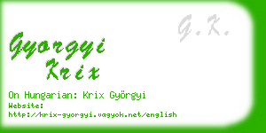 gyorgyi krix business card